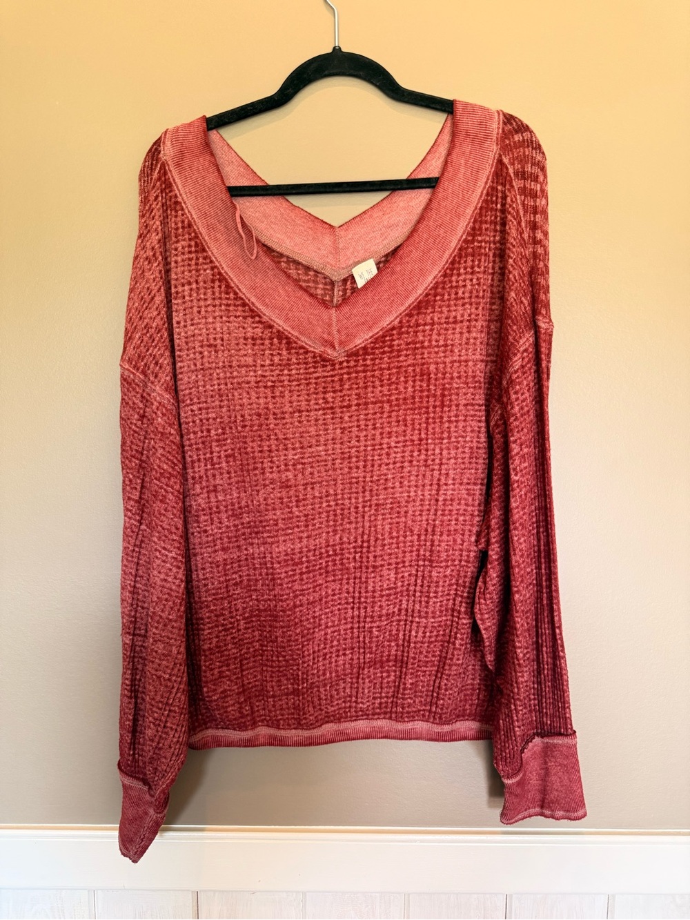 We The Free Waffle Knit V-Neck top